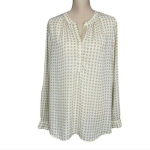 Dalia Collection Cream Patterned Blouse